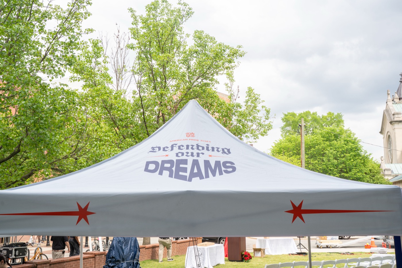 Defending Our Dreams tour attendees at a campus event